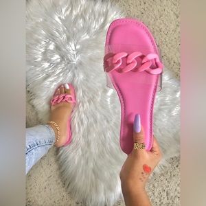 Pink Chain Sandals